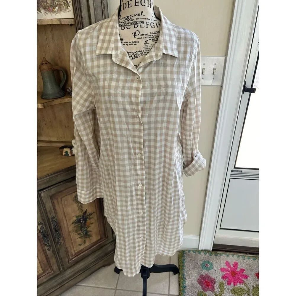 J Crew Gingham cover-up shirtdress